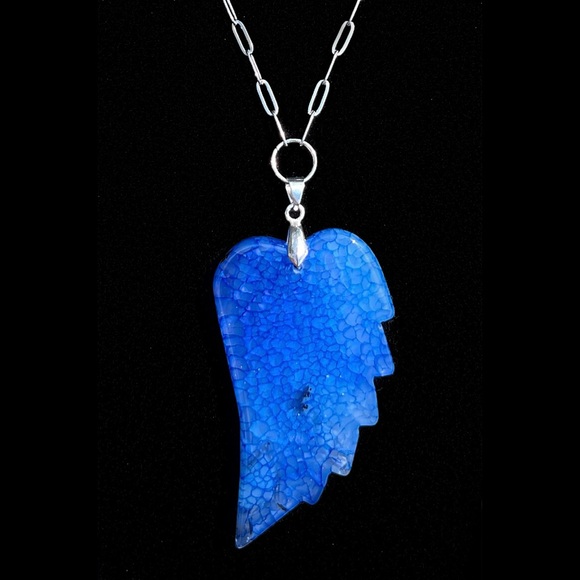 Blue Angel Wing Pendant - Picture 1 of 3